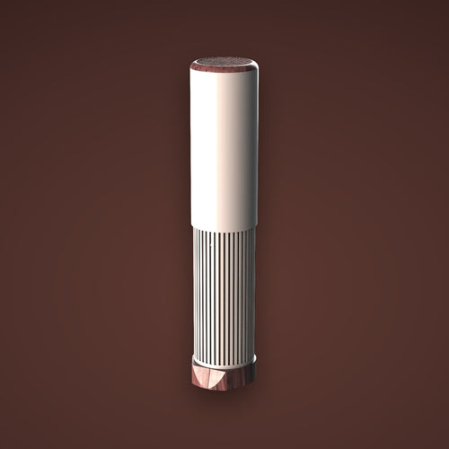 ambielo+ — a slim ivory cylinder with a copper crown